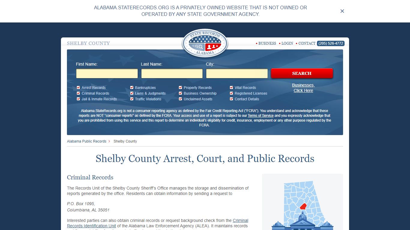 Shelby County Arrest, Court, and Public Records