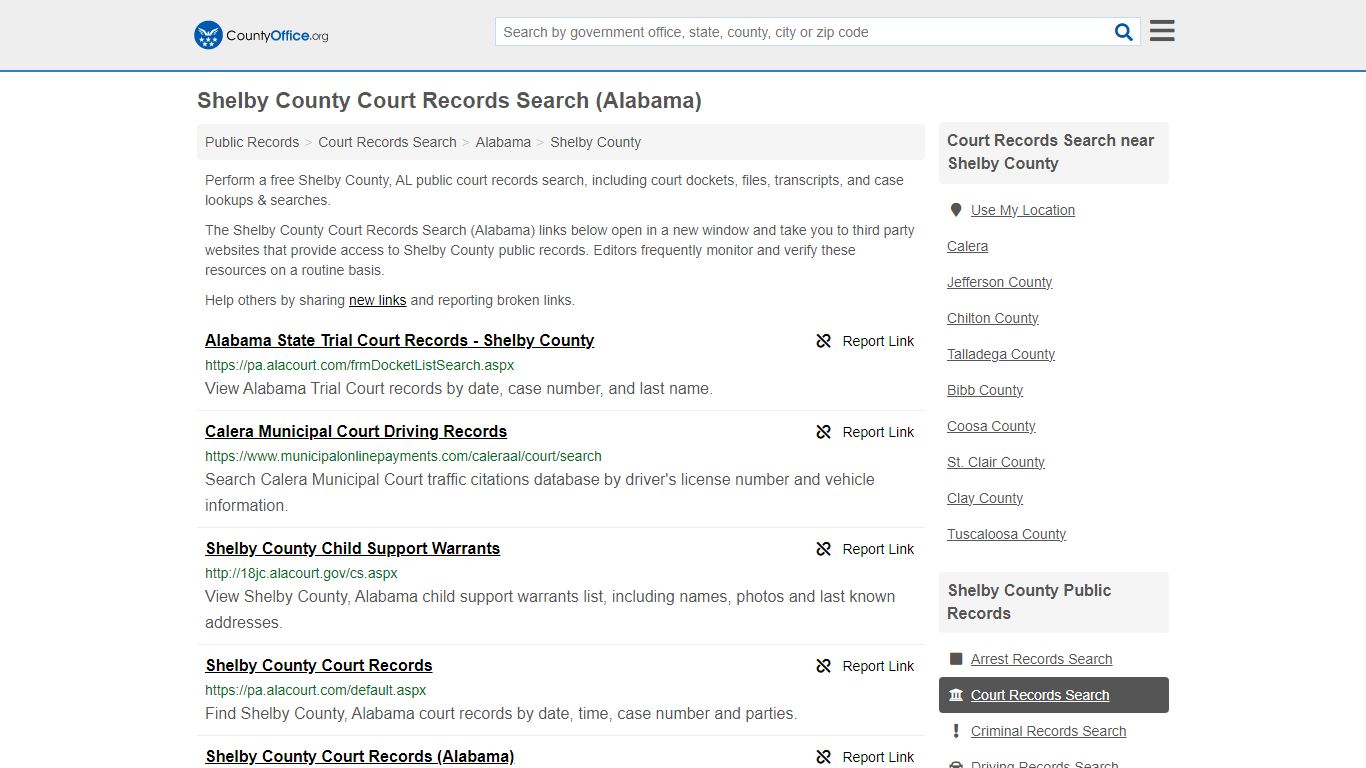 Shelby County Court Records Search (Alabama) - County Office